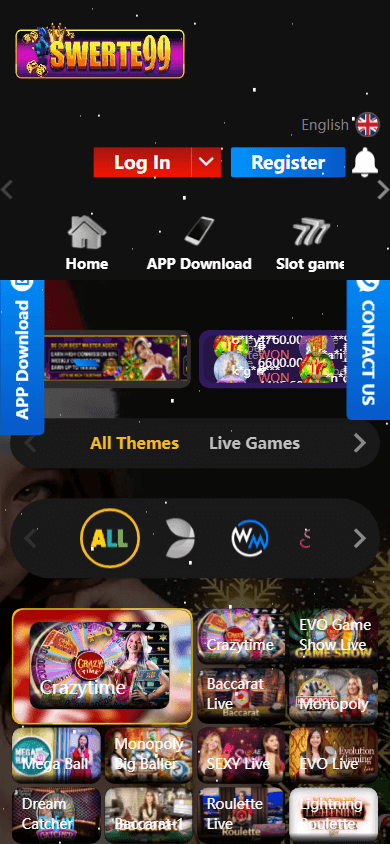 SWERTE99 casino lobby overview showing game categories and premium purple design